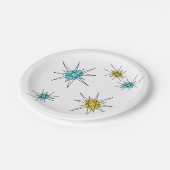 Mid Century Modern stijl, Atomic Starburst Papieren Bordje (Gekanteld)