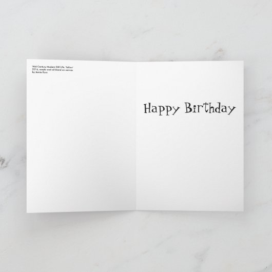 'Mid Century Modern Still Life Yellow' op een slec Kaart (Binnen)