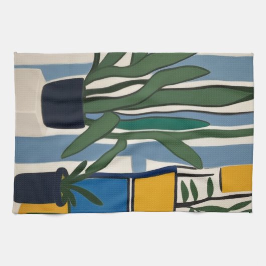 Mid Century Modern Stilleven Theedoek (Horizontaal)