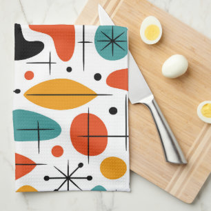 Mid Century Modern stralenpatroon Theedoek