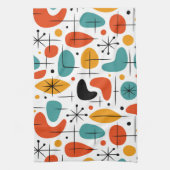 Mid Century Modern stralenpatroon Theedoek (Verticaal)