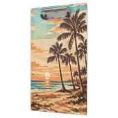 mid century modern strand Hawaii zonsondergang pal Klembord (Links)