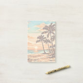 mid century modern strand Hawaii zonsondergang pal Post-it® Notes (Op bureau)