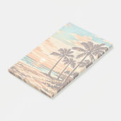 mid century modern strand Hawaii zonsondergang pal Post-it® Notes (Schuin)