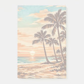 mid century modern strand Hawaii zonsondergang pal Post-it® Notes (Voorkant)