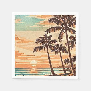 mid century modern strand Hawaii zonsondergang pal Servet