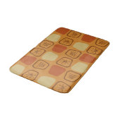 Mid Century Modern Stretted Squares Ochre Badmat (Gekanteld)