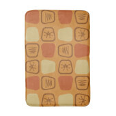 Mid Century Modern Stretted Squares Ochre Badmat (Voorkant Verticaal)