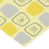 Mid Century Modern Stretted Squares Yellow Korte Tafelloper (Hoek)