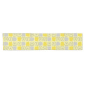 Mid Century Modern Stretted Squares Yellow Korte Tafelloper (Horizontaal)