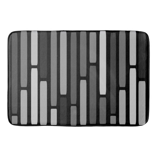 Mid Century Modern Stripes Black Badmat (Voorkant)