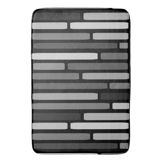 Mid Century Modern Stripes Black Badmat (Voorkant Verticaal)