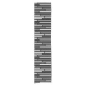 Mid Century Modern Stripes Black Korte Tafelloper (Voorkant)