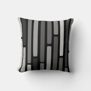 Mid Century Modern Stripes Black Kussen