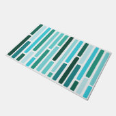 Mid Century Modern Stripes Turquoise Deurmat (Schuin)