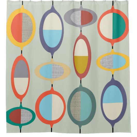 Mid-Century Modern Style 61 Shower Curtain Douchegordijn (Voorkant)