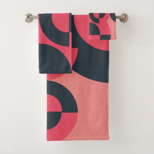 Mid-Century Modern Summer Sunset Bad Handdoek (Insitu)