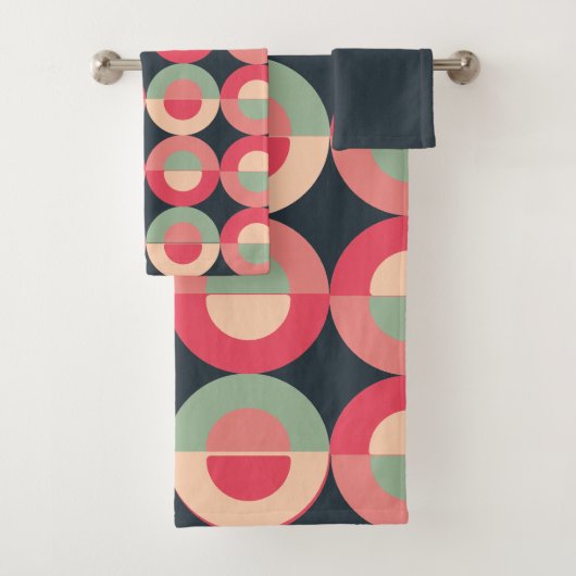 Mid-Century Modern Summer Sunset Bad Handdoek (Insitu)