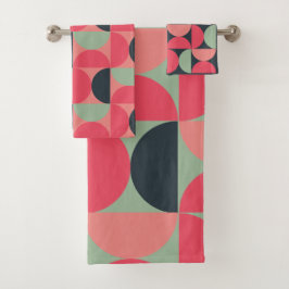 Mid-Century Modern Summer Sunset Bad Handdoek