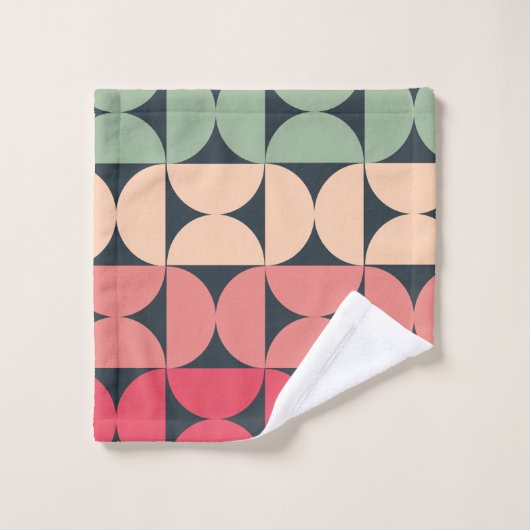 Mid-Century Modern Summer Sunset Bad Handdoek (Wasdoekje)