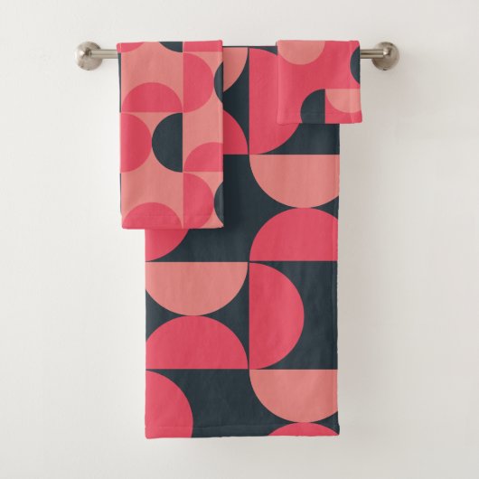 Mid-Century Modern Summer Sunset Bad Handdoek (Insitu)