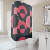 Mid-Century Modern Summer Sunset Douchegordijn (In situ)