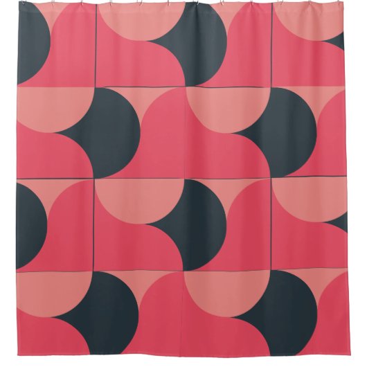 Mid-Century Modern Summer Sunset Douchegordijn (Voorkant)