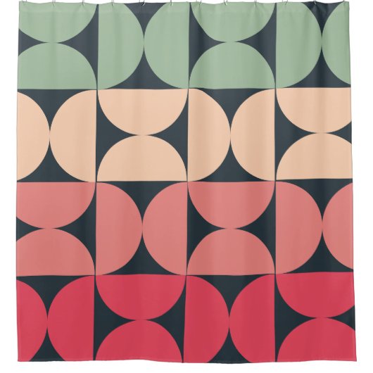 Mid-Century Modern Summer Sunset Douchegordijn (Voorkant)