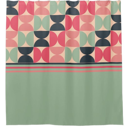 Mid-Century Modern Summer Sunset Douchegordijn (Voorkant)