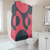 Mid-Century Modern Summer Sunset Douchegordijn (In situ)