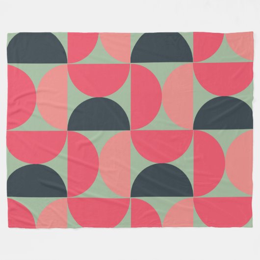 Mid-Century Modern Summer Sunset Fleece Deken (Voorkant (Horizontaal))