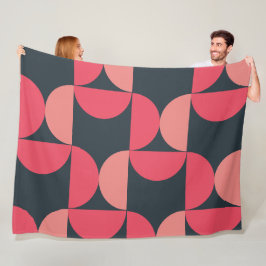 Mid-Century Modern Summer Sunset Fleece Deken