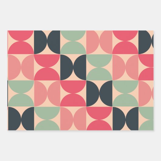 Mid-Century Modern Summer Sunset Inpakpapier Vel (Voorkant 2)
