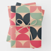 Mid-Century Modern Summer Sunset Inpakpapier Vel (In situ)