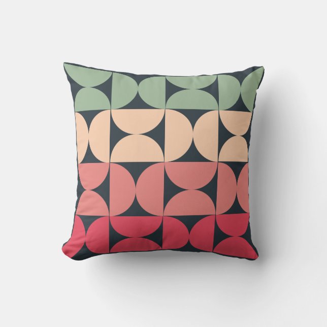 Mid-Century Modern Summer Sunset Kussen (Voorkant)