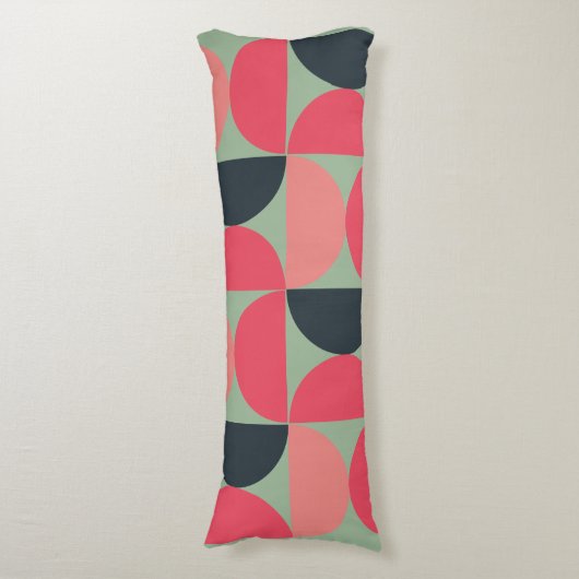 Mid-Century Modern Summer Sunset Lichaamskussen (Voorkant Verticaal)