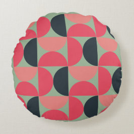 Mid-Century Modern Summer Sunset Rond Kussen