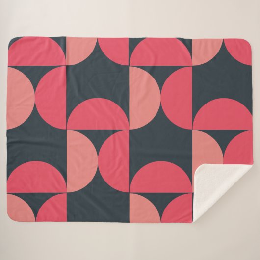 Mid-Century Modern Summer Sunset Sherpa Deken (Voorkant (horizontaal))