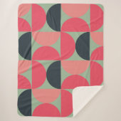 Mid-Century Modern Summer Sunset Sherpa Deken (Voorkant)