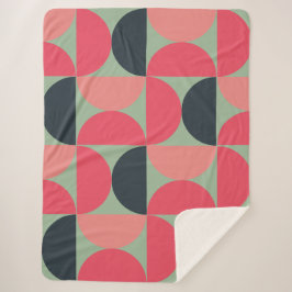 Mid-Century Modern Summer Sunset Sherpa Deken