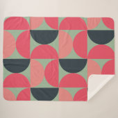 Mid-Century Modern Summer Sunset Sherpa Deken (Voorkant (horizontaal))