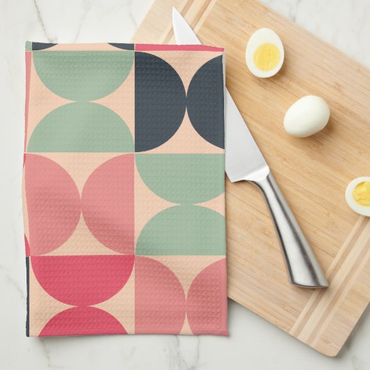Mid-Century Modern Summer Sunset Theedoek (Quarter Fold)
