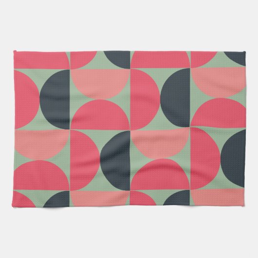Mid-Century Modern Summer Sunset Theedoek (Horizontaal)