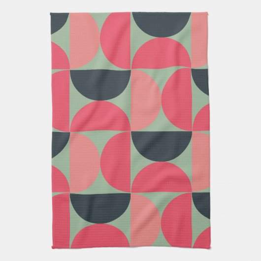 Mid-Century Modern Summer Sunset Theedoek (Verticaal)