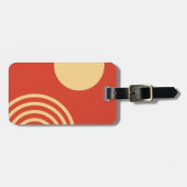 Mid Century Modern Sun and Rainbow Line Bagagelabel (Voorkant horizontaal)