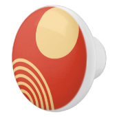 Mid Century Modern Sun and Rainbow Line Keramische Knop (Rechts)