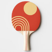 Mid Century Modern Sun and Rainbow Line Tafeltennisbatje (Achterkant)