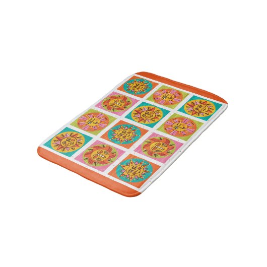 Mid Century Modern Sun Faces Dish Drainer - Badmat (Gekanteld)