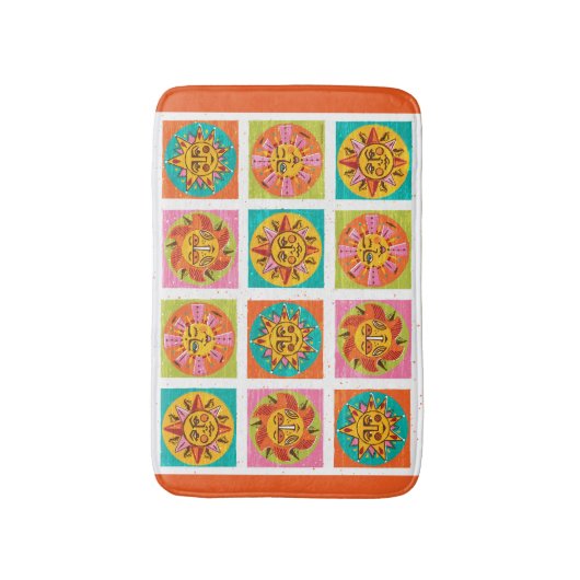 Mid Century Modern Sun Faces Dish Drainer - Badmat (Voorkant Verticaal)