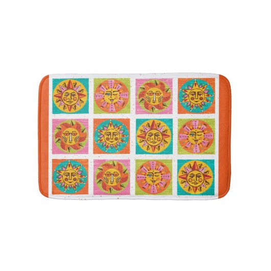 Mid Century Modern Sun Faces Dish Drainer - Badmat (Voorkant)